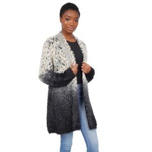 Love Token ombré fuzzy open cardigan